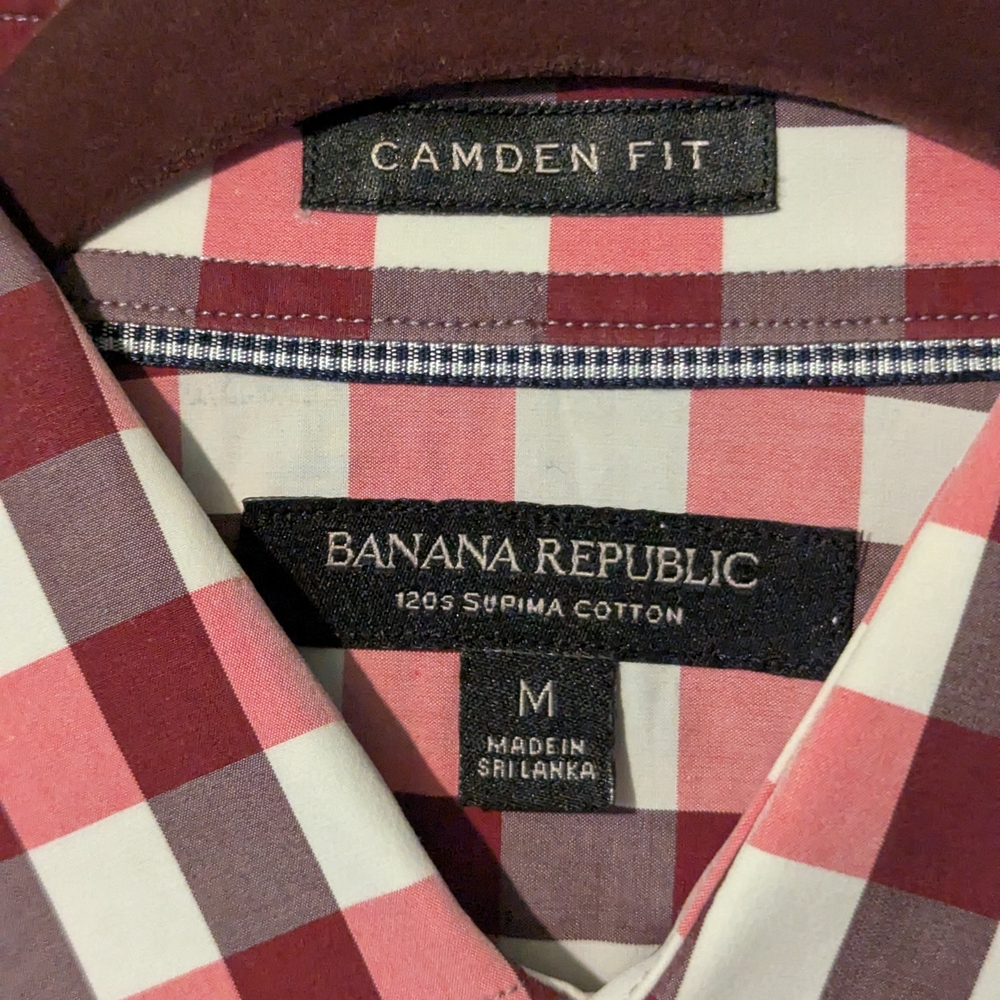 Banana Republic Men's Red Checkered Shirt